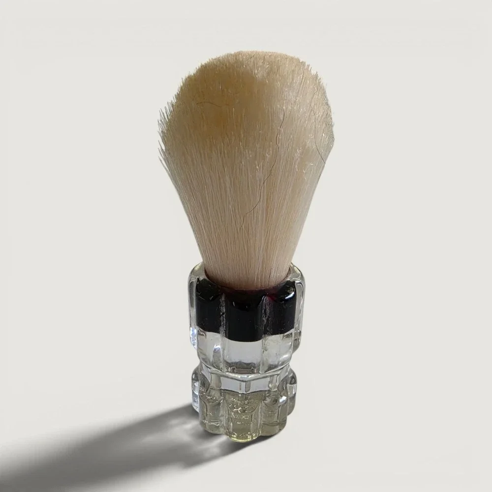 Vintage 50s Ever-Ready 500N Shaving Brush Clear Lucite Black Handle Made in USA